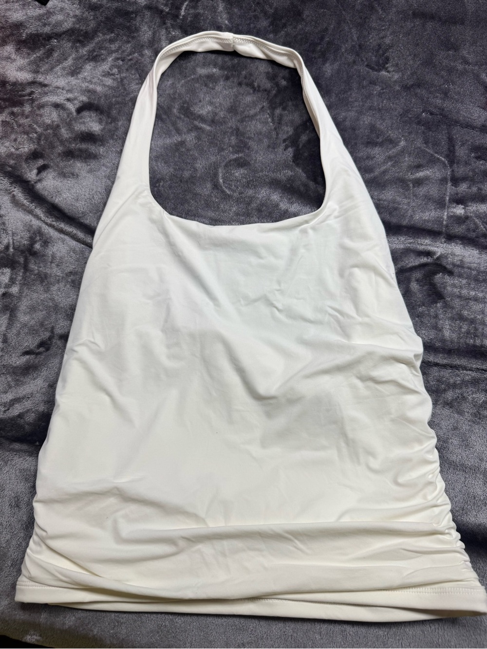 Suuksess small white ruched halter top Y2K going out top